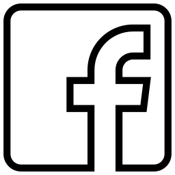 black and white icon of a facebook logo