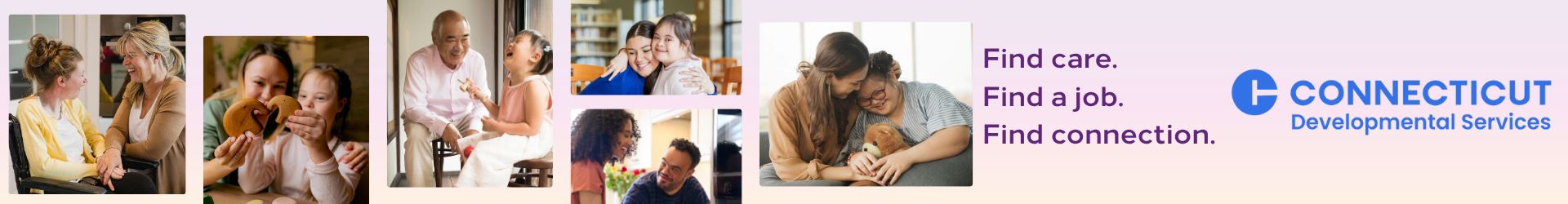 collage of different families smiling
