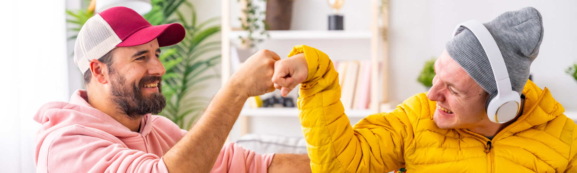 Caregiver and Client High Fiving