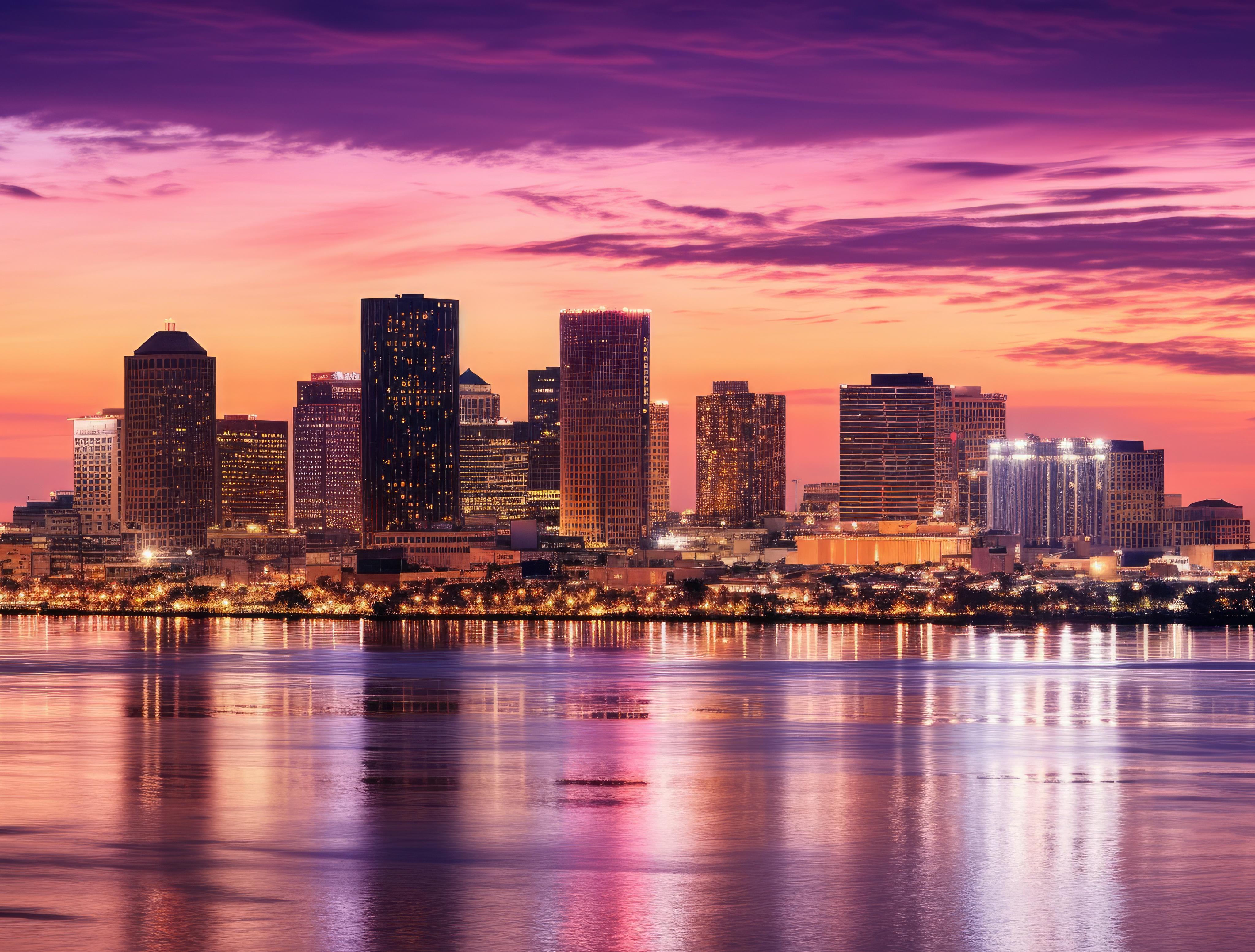 Boston skyline at dusk